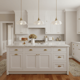 French Ruffled Glass Brass Pendant Light 1-Light