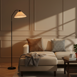 Minimalist Pleated Fabric Shade LED Floor Lamp | 1-Light Standing