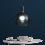 Modern Cylinder Glass Brass Pendant Light 1-Light