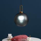 Modern Cylinder Glass Brass Pendant Light 1-Light