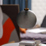 Modern Cylinder Glass Brass Pendant Light 1-Light