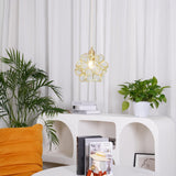 Vintage Brass Floral Glass Globe Pendant Light 1-Light