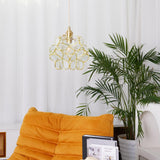 Vintage Brass Floral Glass Globe Pendant Light 1-Light