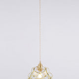 Vintage Brass Floral Glass Globe Pendant Light 1-Light