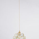 Vintage Brass Floral Glass Globe Pendant Light 1-Light