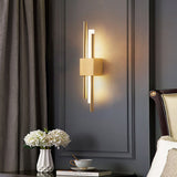Modern Minimalist Brass Linear Wall Sconce LED 1-Light