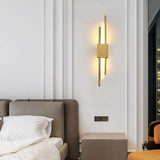 Modern Minimalist Brass Linear Wall Sconce LED 1-Light