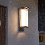 Industrial Rectangular Solar LED Wall Sconce 1-Light