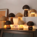 Modern Wood Mushroom LED Table Lamp 1-Light