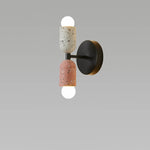 Japanese Wabi-Sabi Cement Cylinder Wall Sconce Lamp 2-Light Lasson Living
