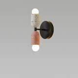 Japanese Wabi-Sabi Cement Cylinder Wall Sconce Lamp 2-Light Lasson Living