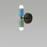 Japanese Wabi-Sabi Cement Cylinder Wall Sconce Lamp 2-Light Lasson Living