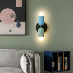 Japanese Wabi-Sabi Cement Cylinder Wall Sconce Lamp 2-Light Lasson Living