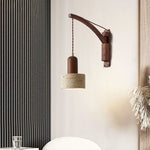 Japanese Wabi-Sabi Wood Glass Dome Wall Sconce Lamp 1-Light Lasson Living