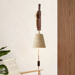 Japanese Wabi-Sabi Wood Glass Dome Wall Sconce Lamp 1-Light Lasson Living