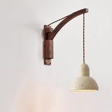 Japanese Wabi-Sabi Wood Glass Dome Wall Sconce Lamp 1-Light Lasson Living