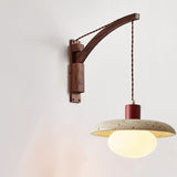 Japanese Wabi-Sabi Wood Glass Dome Wall Sconce Lamp 1-Light Lasson Living