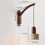 Japanese Wabi-Sabi Wood Glass Dome Wall Sconce Lamp 1-Light Lasson Living
