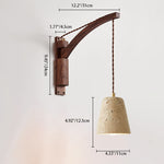 Japanese Wabi-Sabi Wood Glass Dome Wall Sconce Lamp 1-Light Lasson Living
