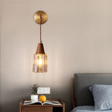 Japanese Glass Cone Wall Sconce Lamp 1-Light Lasson Living