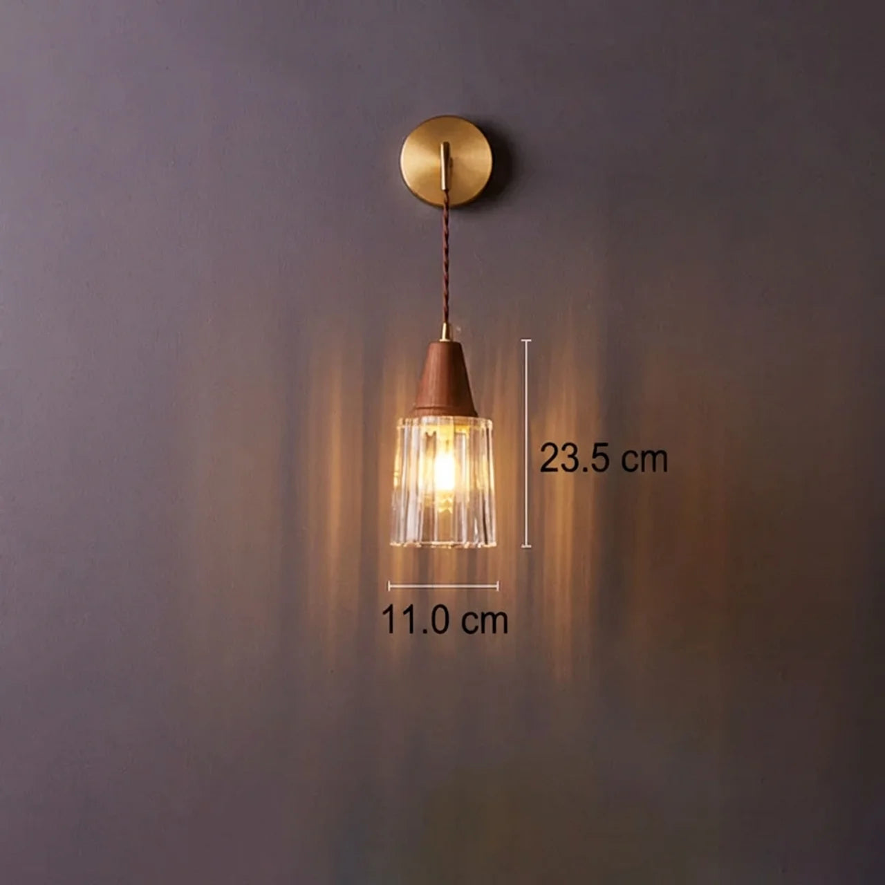 Japanese Glass Cone Wall Sconce Lamp 1-Light Lasson Living