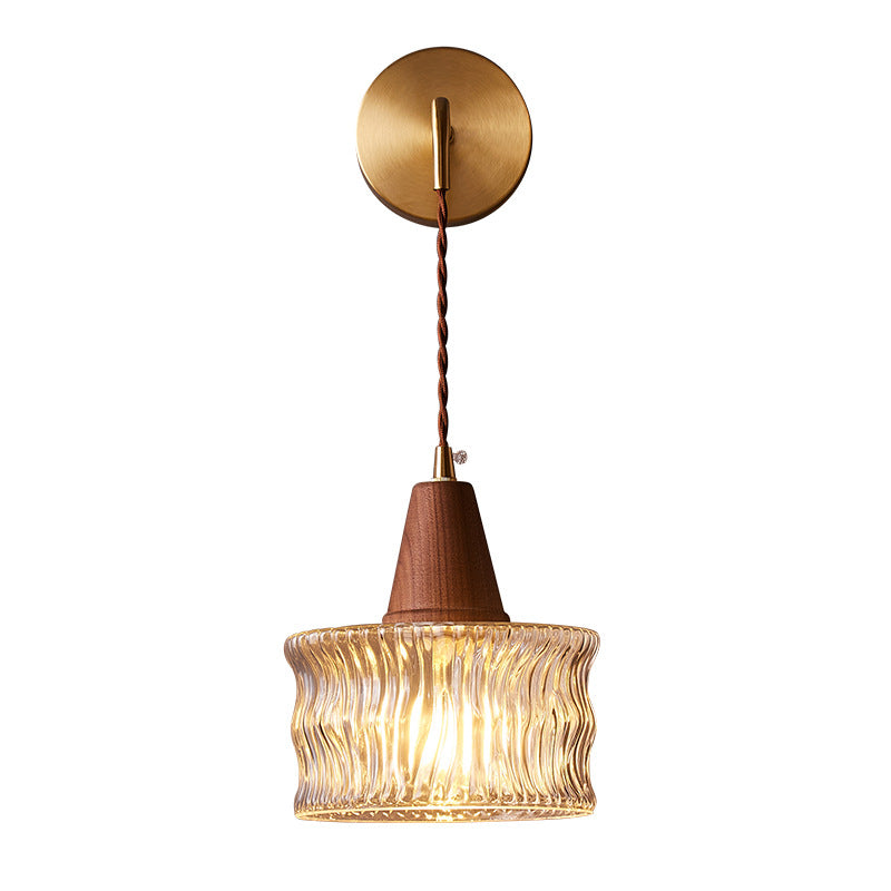 Japanese Glass Cone Wall Sconce Lamp 1-Light Lasson Living