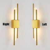 Modern Minimalist Brass Linear Wall Sconce LED 1-Light