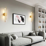 Modern Minimalist Brass Linear Wall Sconce LED 1-Light