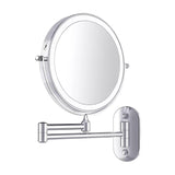 Modern Glass Round LED Illuminated Mirror 1-Light