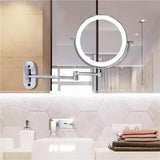 Modern Glass Round LED Illuminated Mirror 1-Light