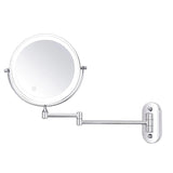 Modern Glass Round LED Illuminated Mirror 1-Light