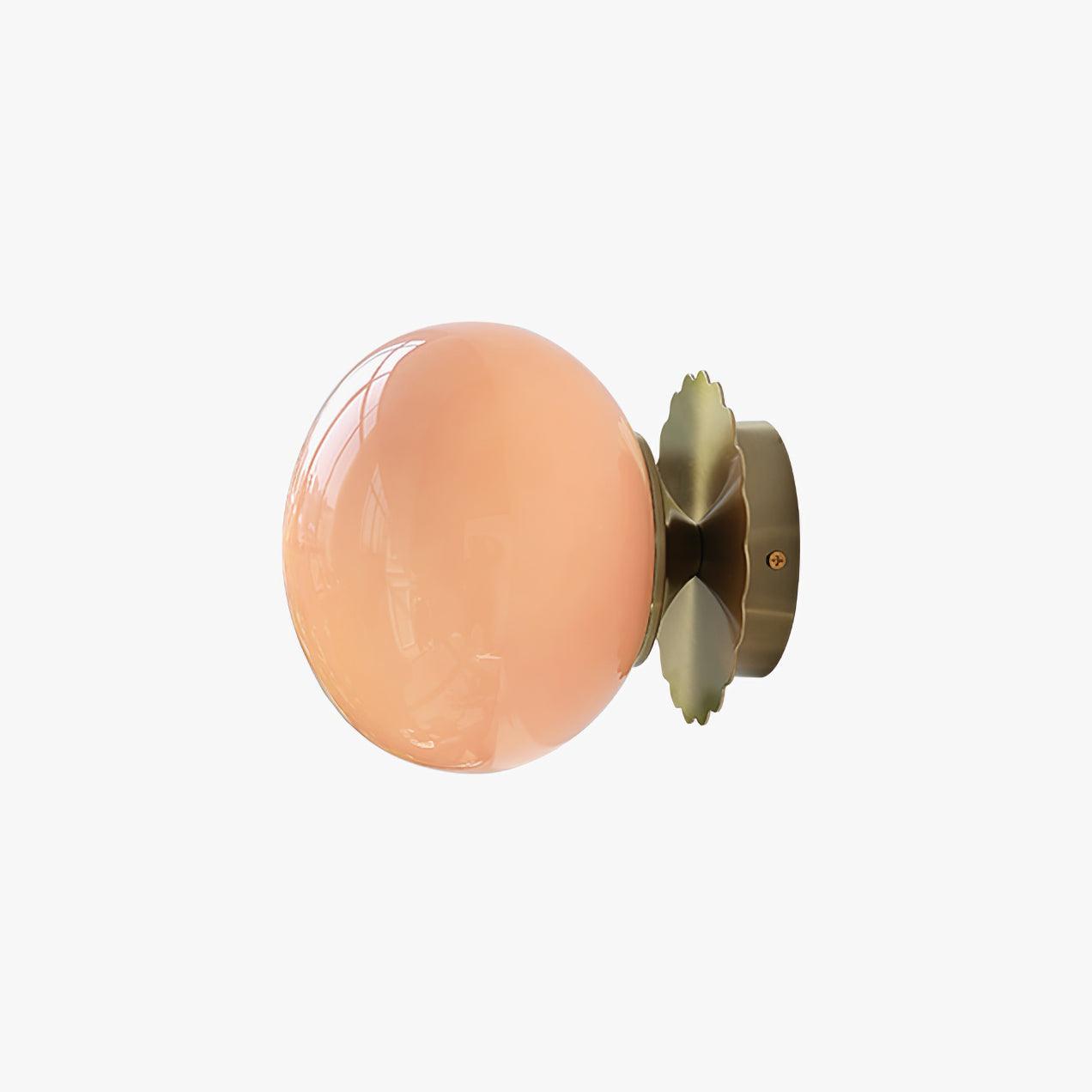 Vintage Brass Globe Glass Wall Sconce 1-Light