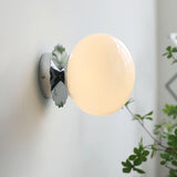 Vintage Brass Globe Glass Wall Sconce 1-Light
