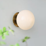 Vintage Brass Globe Glass Wall Sconce 1-Light