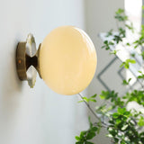 Vintage Brass Globe Glass Wall Sconce 1-Light