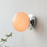 Vintage Brass Globe Glass Wall Sconce 1-Light