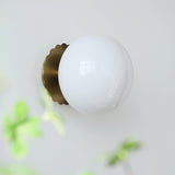 Vintage Brass Globe Glass Wall Sconce 1-Light