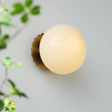 Vintage Brass Globe Glass Wall Sconce 1-Light