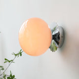 Vintage Brass Globe Glass Wall Sconce 1-Light