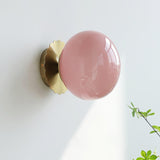 Vintage Brass Globe Glass Wall Sconce 1-Light