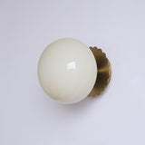 Vintage Brass Globe Glass Wall Sconce 1-Light