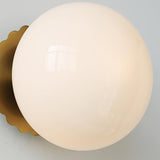 Vintage Brass Globe Glass Wall Sconce 1-Light