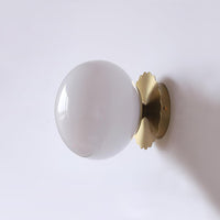 Vintage Brass Globe Glass Wall Sconce 1-Light Lasson Living