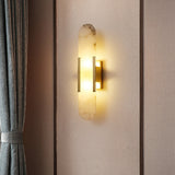 Modern Alabaster Elongated Marble LED Wall Sconce 2-Light