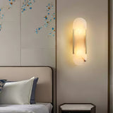 Modern Alabaster Elongated Marble LED Wall Sconce 2-Light