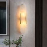 Modern Alabaster Elongated Marble LED Wall Sconce 2-Light