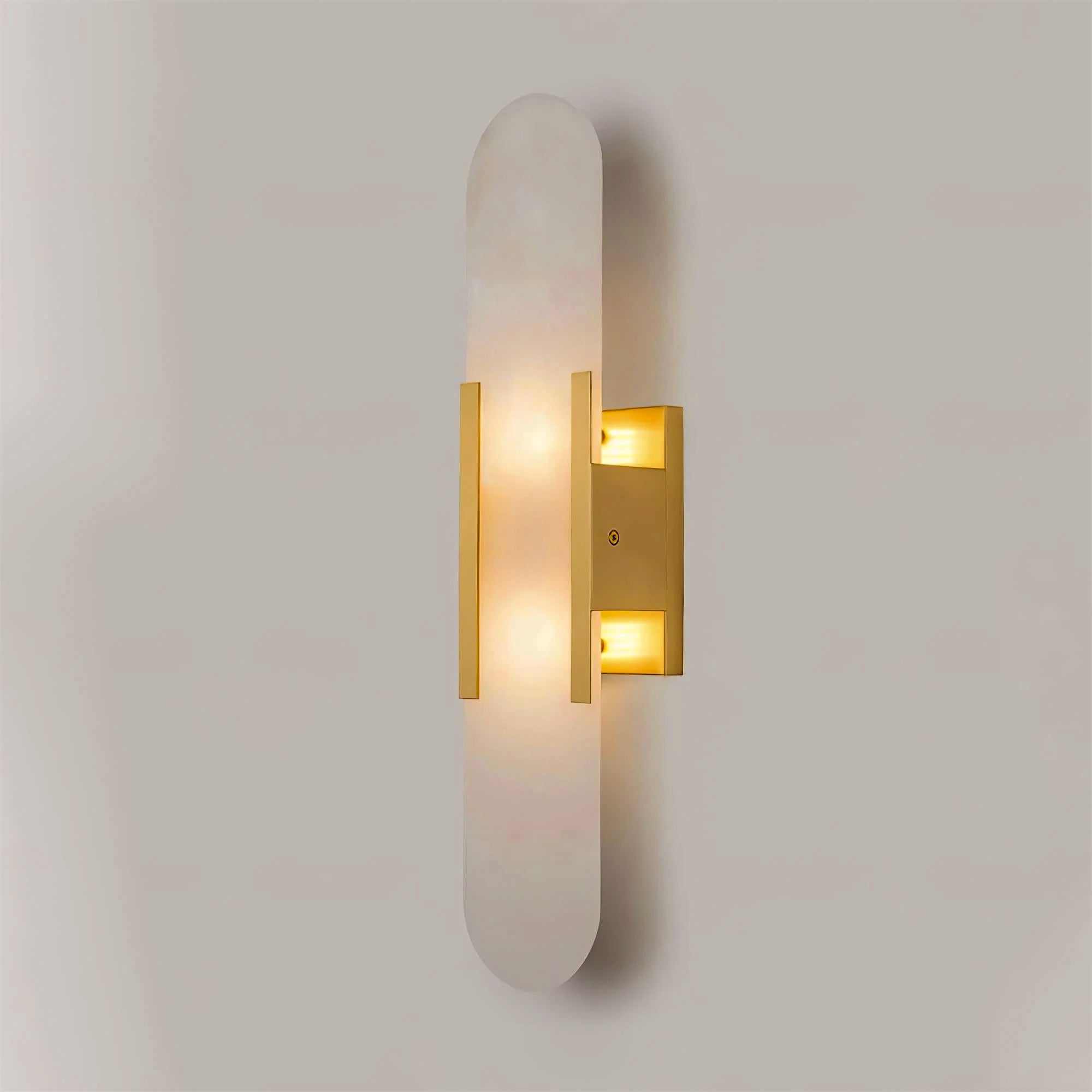 Modern Alabaster Elongated Marble LED Wall Sconce 2-Light