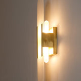 Modern Alabaster Elongated Marble LED Wall Sconce 2-Light