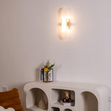 Modern Alabaster Elongated Marble LED Wall Sconce 2-Light
