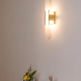 Modern Alabaster Elongated Marble LED Wall Sconce 2-Light